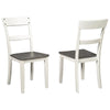 Benzara Farmhouse Style Wooden Side Chair with Ladder Style Back, Set of 2, White