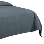 Benzara 2 Piece Twin Cotton Quilt Set with Stitched Details, Gray