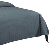 Benzara 2 Piece Twin Cotton Quilt Set with Stitched Details, Gray