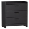 Benzara 3 Drawer Wooden Chest with Sled Base, Glossy Black