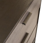 Benzara 3 Drawer Wooden Chest with Sled Base, Black and Brown
