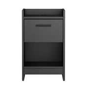 Benzara Single Drawer Wooden Nightstand with Open Shelf, Black