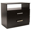 Benzara 2 Drawer Wooden Nightstand with Open Shelf, Black