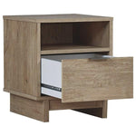 Benzara Single Drawer Wooden Nightstand with Open Shelf, Brown
