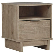 Benzara Single Drawer Wooden Nightstand with Open Shelf, Brown