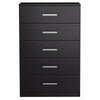 Benzara 5 Drawer Freestanding Wooden Frame Chest, Glossy Black
