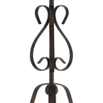 Benzara Scrolled Metal Body Table Lamp with Conical Fabric Shade, Bronze and Beige