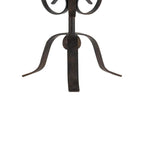 Benzara Scrolled Metal Body Table Lamp with Conical Fabric Shade, Bronze and Beige