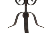 Benzara Scrolled Metal Body Table Lamp with Conical Fabric Shade, Bronze and Beige