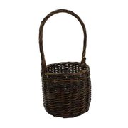 Benzara Willow Woven Basket with Tall Curved Handles, Set of 2, Brown