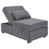 Benzara Contemporary Fabric Upholstered Single Seat Sleeper with Side Pocket, Gray