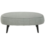 Benzara Fabric Upholstered Oversized Accent Ottoman with Metal Legs, Gray