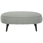 Benzara Fabric Upholstered Oversized Accent Ottoman with Metal Legs, Gray