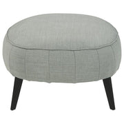 Benzara Fabric Upholstered Oversized Accent Ottoman with Metal Legs, Gray