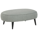 Benzara Fabric Upholstered Oversized Accent Ottoman with Metal Legs, Gray