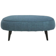 Benzara Fabric Upholstered Oversized Accent Ottoman with Metal Legs, Blue