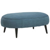 Benzara Fabric Upholstered Oversized Accent Ottoman with Metal Legs, Blue