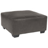 Benzara Faux Leather Upholstered Square Oversized Accent Ottoman, Gray