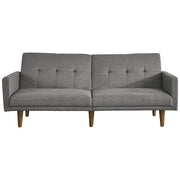 Benzara Fabric Upholstered Flip Flop Sofa with Box Tufting, Gray