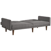 Benzara Fabric Upholstered Flip Flop Sofa with Box Tufting, Gray