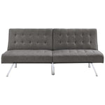Benzara Fabric Upholstered Flip Flop Armless Sofa with Tufting details, Gray