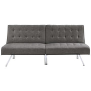 Benzara Fabric Upholstered Flip Flop Armless Sofa with Tufting details, Gray