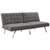 Benzara Fabric Upholstered Flip Flop Armless Sofa with Tufting details, Gray