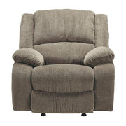 Benzara Fabric Upholstered Rocker Recliner with Pillow Arms, Taupe Brown