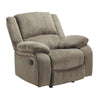 Benzara Fabric Upholstered Rocker Recliner with Pillow Arms, Taupe Brown