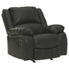 Benzara Faux Leather Upholstered Rocker Recliner with Jumbo Stitching, Black