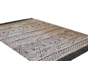 Benzara 84 x 60 Hand Woven Polyester Rug with Jacquard Print, Medium, Gray