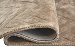 Benzara 84 x 60 Hand Loomed Viscose Rug with Chevron Print, Medium, Brown