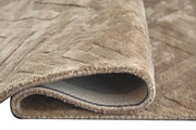 Benzara 84 x 60 Hand Loomed Viscose Rug with Chevron Print, Medium, Brown