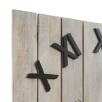 Benzara Square Wall Clock with Panel Wooden Backing, Brown and Black
