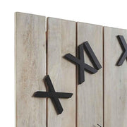 Benzara Square Wall Clock with Panel Wooden Backing, Brown and Black