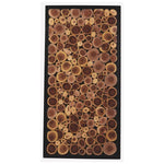 Benzara Rectangular Framed Wall Decor with Sliced Wooden Logs, Black and Brown