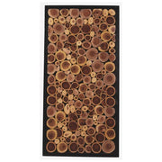 Benzara Rectangular Framed Wall Decor with Sliced Wooden Logs, Black and Brown