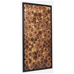 Benzara Rectangular Framed Wall Decor with Sliced Wooden Logs, Black and Brown
