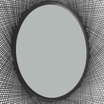 Benzara Metal Round Shaped Accent Mirror with Sunburst Design, Black and Silver