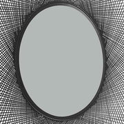 Benzara Metal Round Shaped Accent Mirror with Sunburst Design, Black and Silver