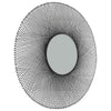 Benzara Metal Round Shaped Accent Mirror with Sunburst Design, Black and Silver