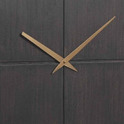 Benzara Round Wall Clock with Wooden Backing and Cut Out Design, Brown and Gold