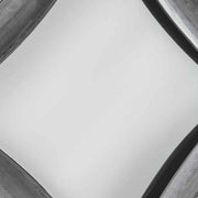Benzara Metal Frame Accent Mirror with Diamond Ribbon Style, Antique Silver
