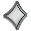Benzara Metal Frame Accent Mirror with Diamond Ribbon Style, Antique Silver