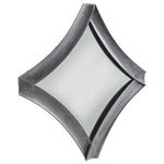 Benzara Metal Frame Accent Mirror with Diamond Ribbon Style, Antique Silver