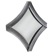 Benzara Metal Frame Accent Mirror with Diamond Ribbon Style, Antique Silver