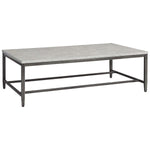 Benzara Rectangular Shape Cocktail Table with Faux Concrete Top, Gray and Black