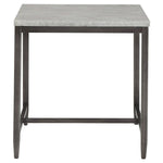 Benzara BM226532 Square Shape End Table with Faux Concrete Top, Gray and Black