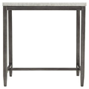 Benzara BM226532 Square Shape End Table with Faux Concrete Top,