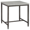 Benzara Square Shape End Table with Faux Concrete Top, Gray and Black